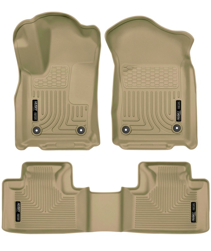 Dodge Durango Floor Liners - Front + Second Seat - Husky Liners - Weatherbeater - Tan - `16-`22
